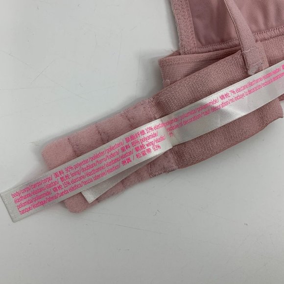 PINK Victoria's Secret Bralette Velvet Unlined Ribbed Spell Out - Picture 8 of 8